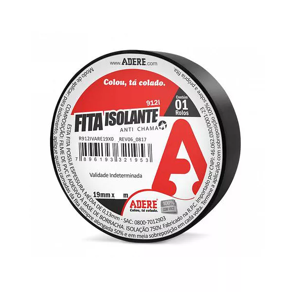 Fita Isolante Preto 18mm