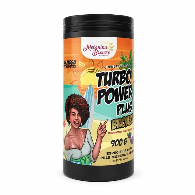 Creme de Parafina Turbo Power Plus Bronze 930g - Pele Morena e Negra